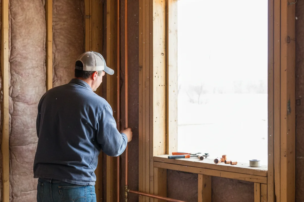 Licensed plumber running new copper supply lines in a Lost Creek home